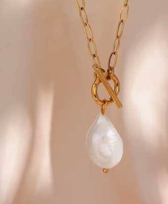 Tide &amp; Pearl Paperclip Chain